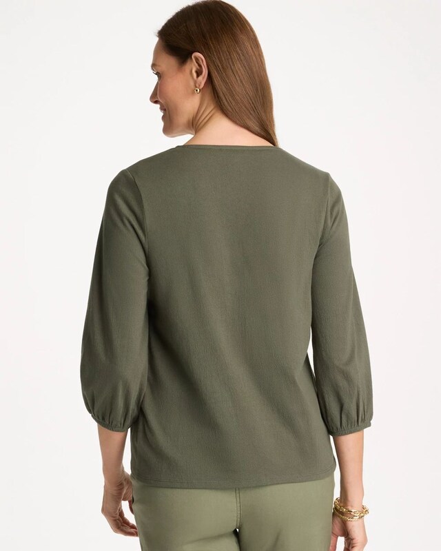 Knit Gauze Tie-Front Cardigan - image 3
